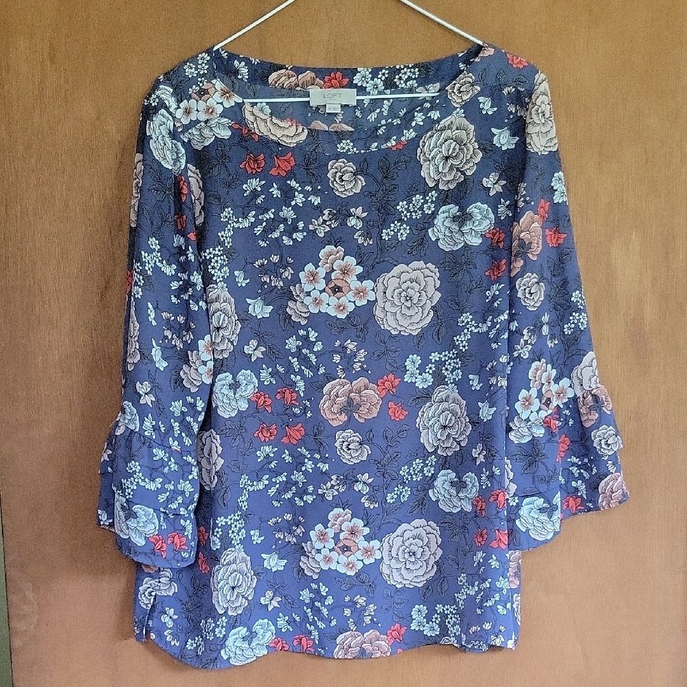 Floral Blue Blouse